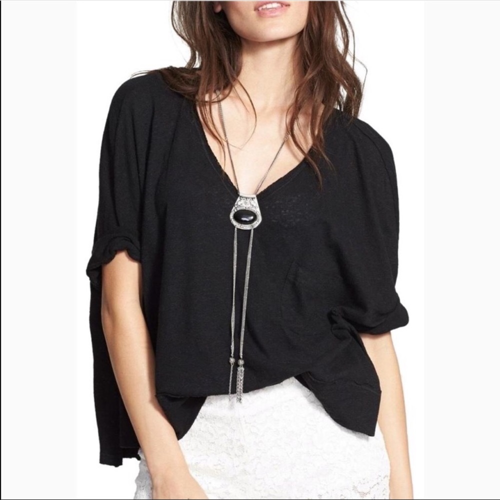 Free People Crescent Moon Open Back Tee